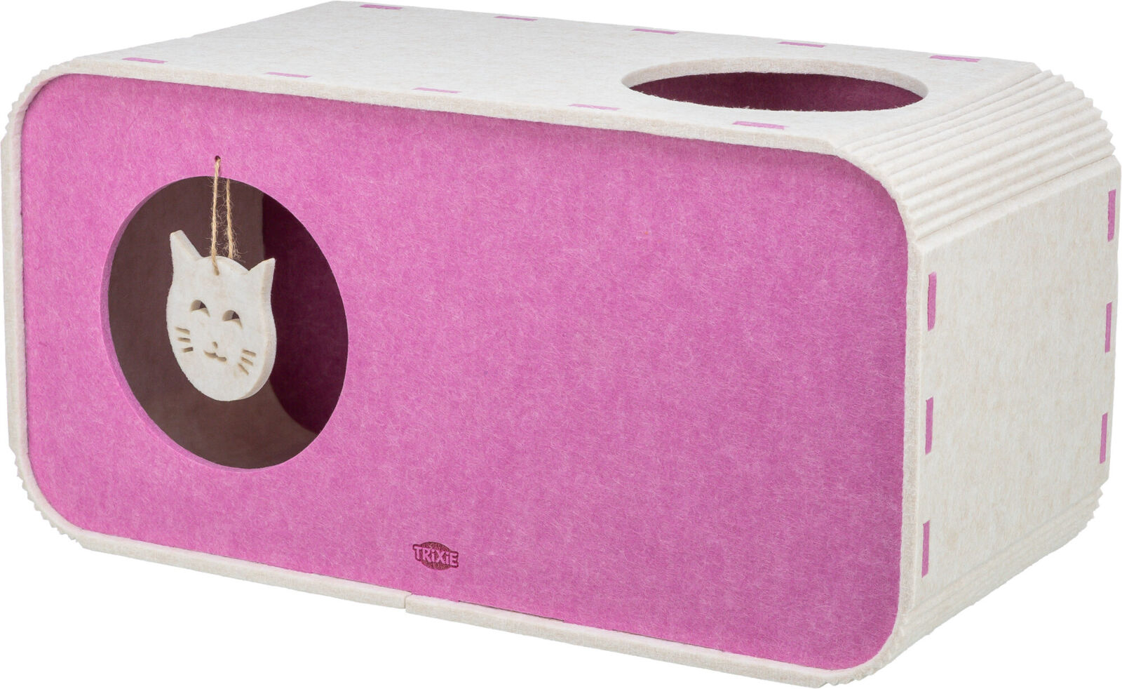 Лежак для кошки Пещера, фетр п/э, песочно-розовый