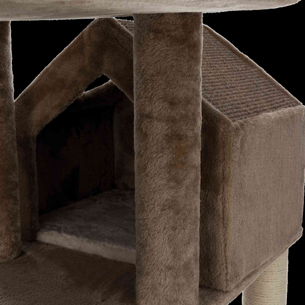 Домик для кошки Roja с двумя домиками,  коричневый/бежевый