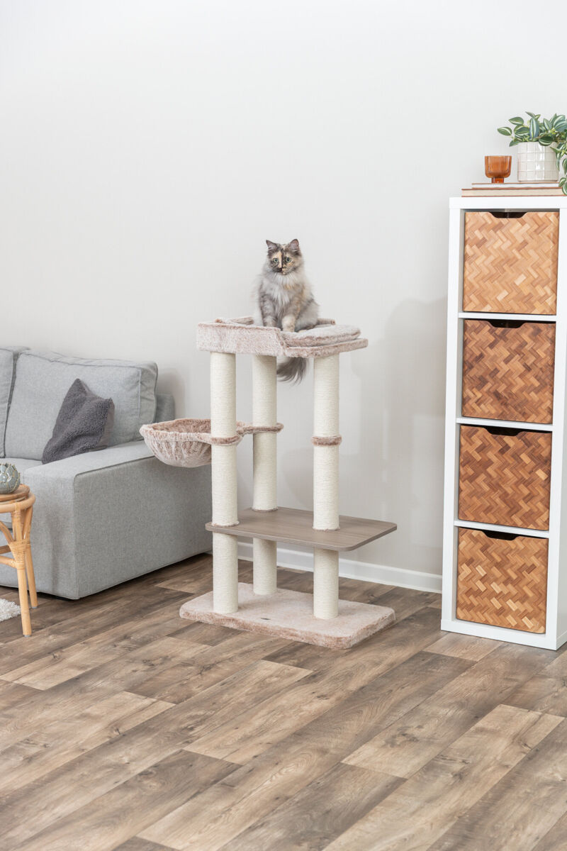 Домик-когтеточка Sienna, серо-коричневый