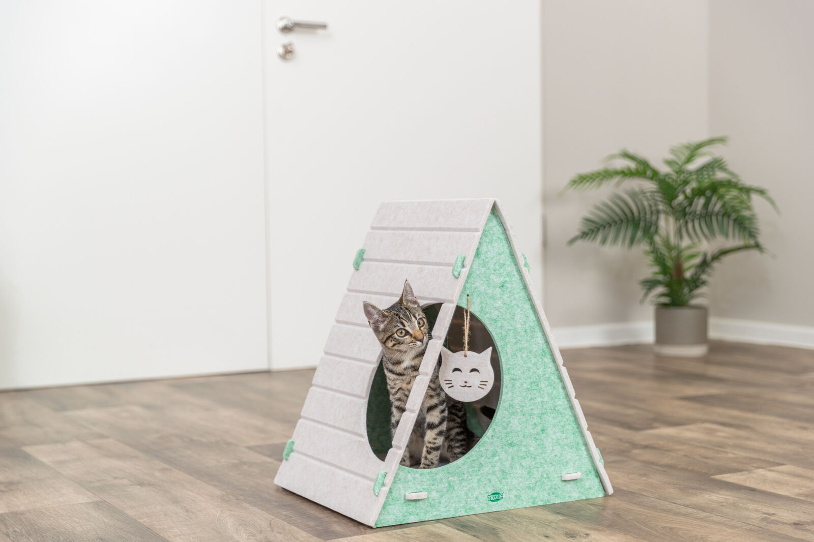 Лежак для кошки Вигвам, фетр п/э, песочно-зелёный