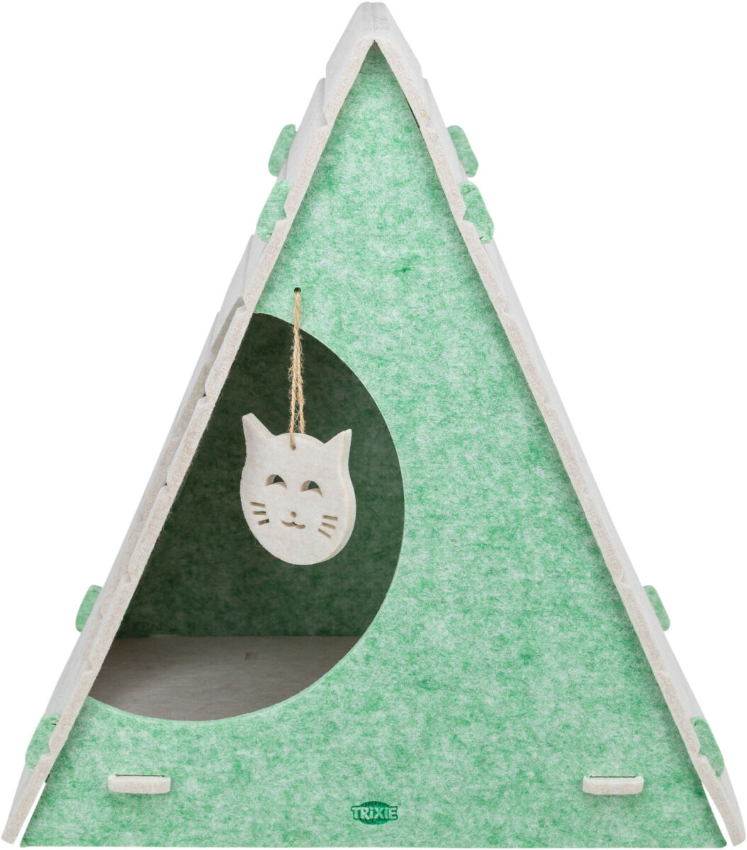 Лежак для кошки Вигвам, фетр п/э, песочно-зелёный