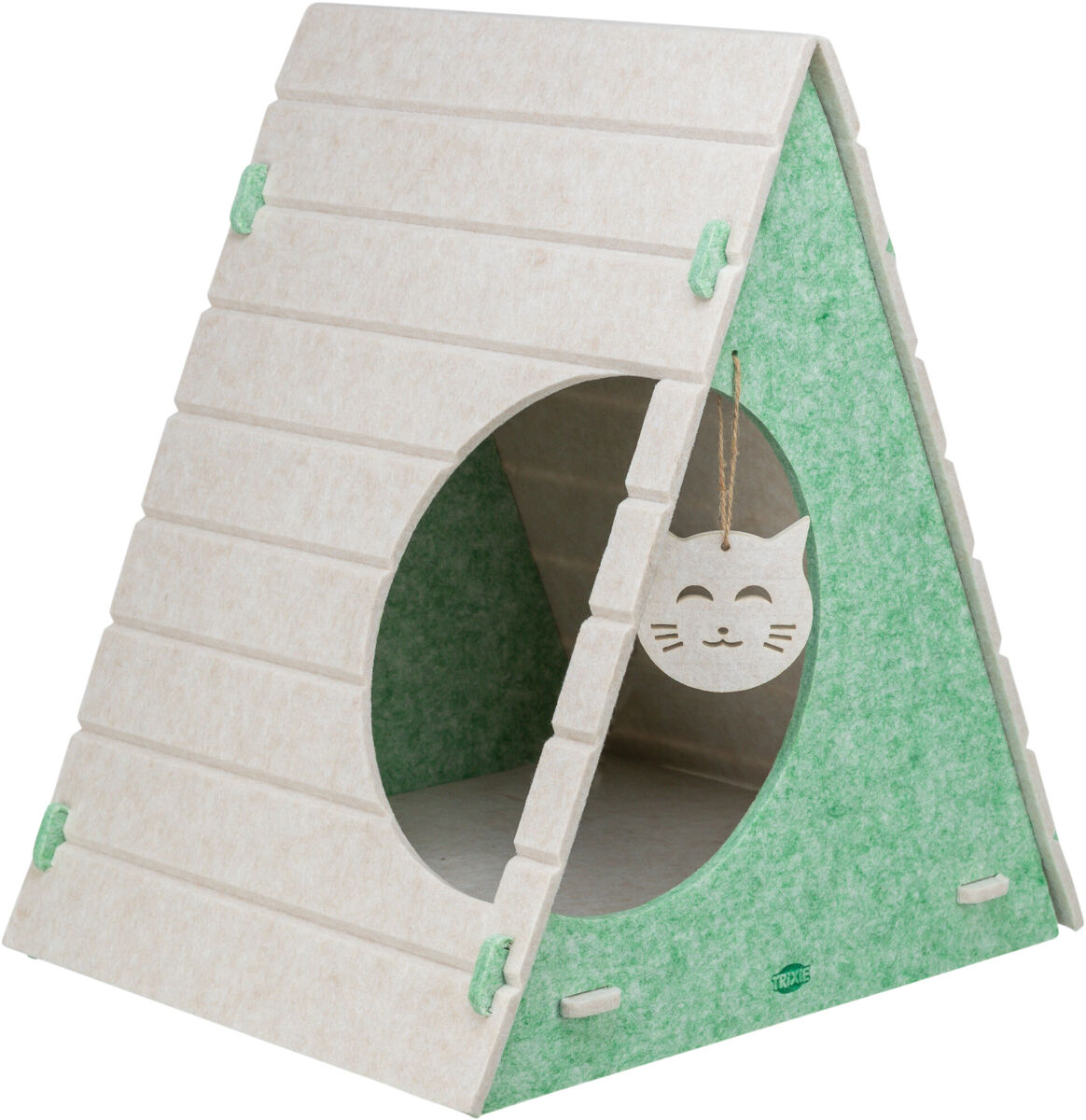 Лежак для кошки Вигвам, фетр п/э, песочно-зелёный