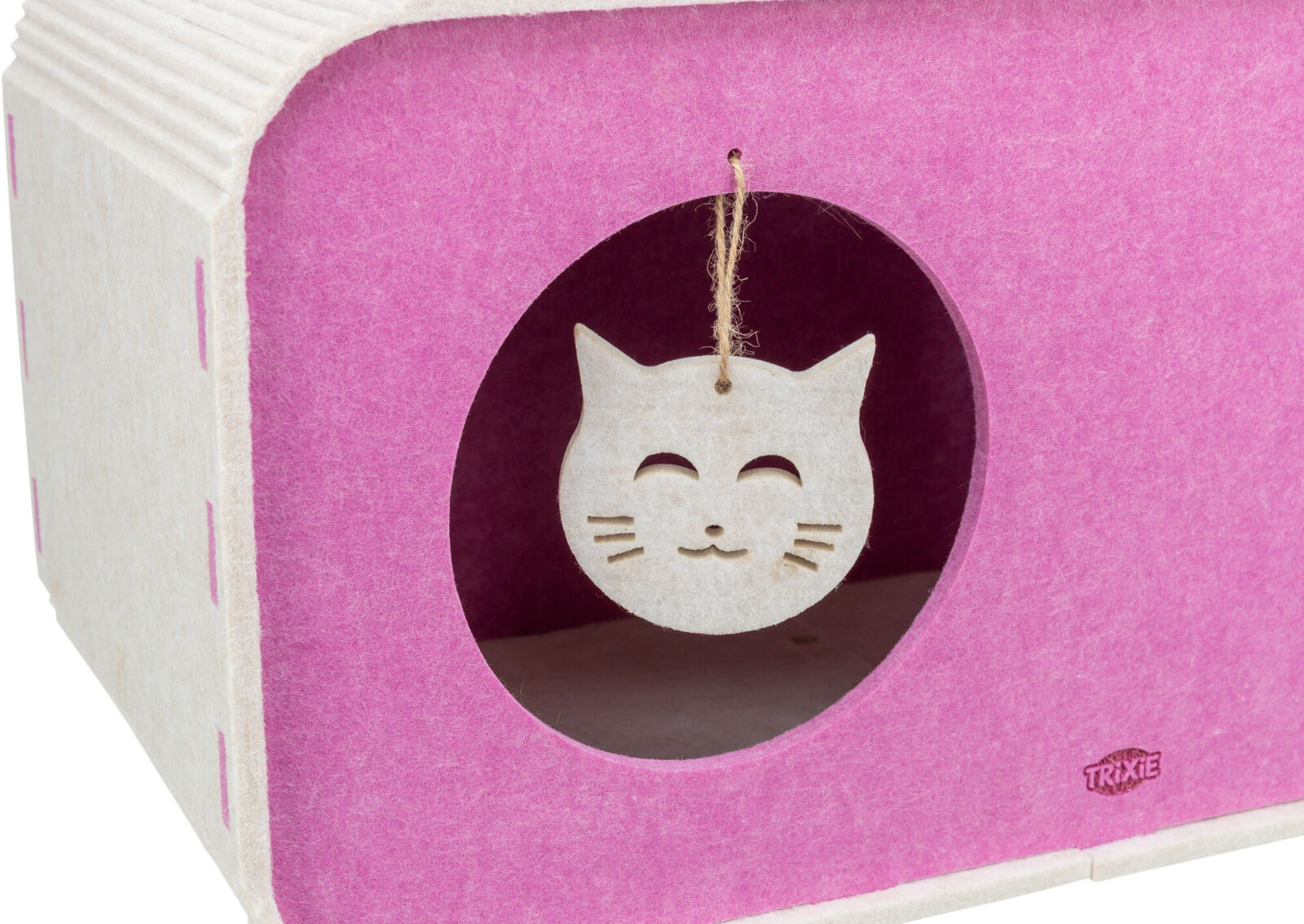 Лежак для кошки Пещера, фетр п/э, песочно-розовый