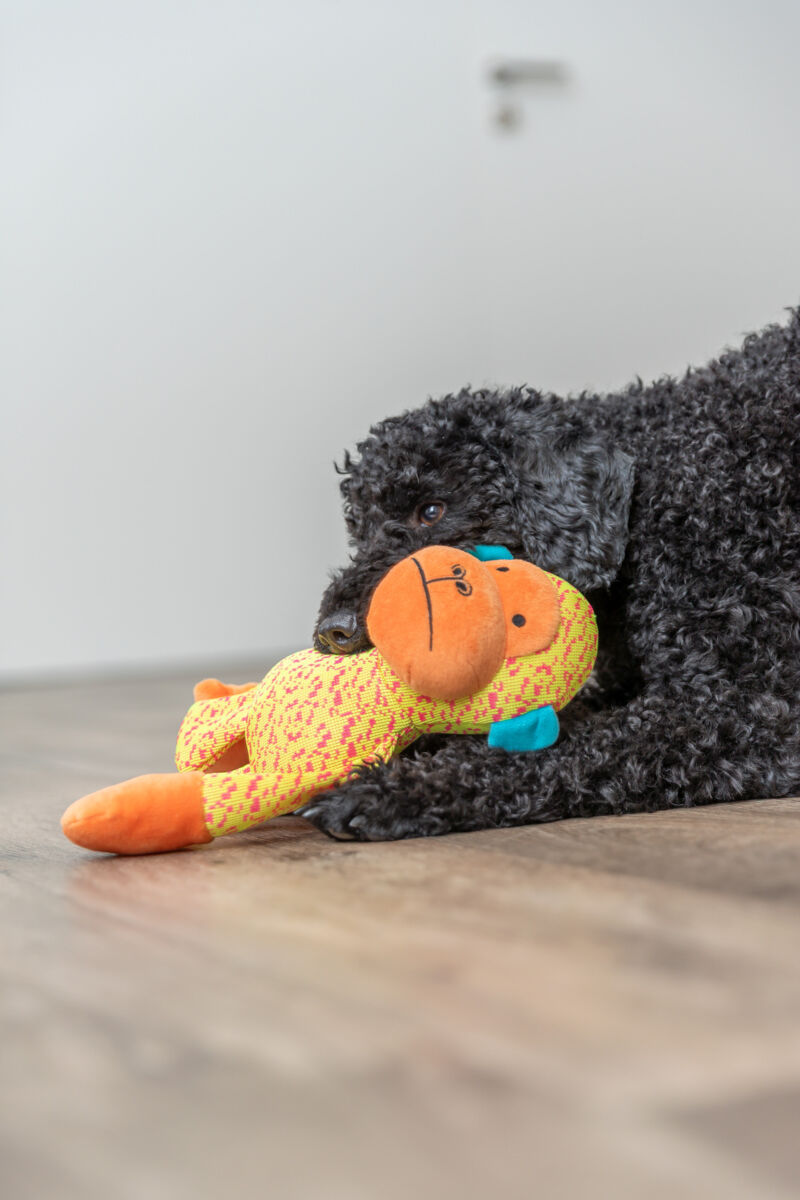 Игрушка для собак Обезьянка, текстиль, жёлтый