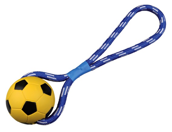 Футбольный резиновый мяч на верёвке