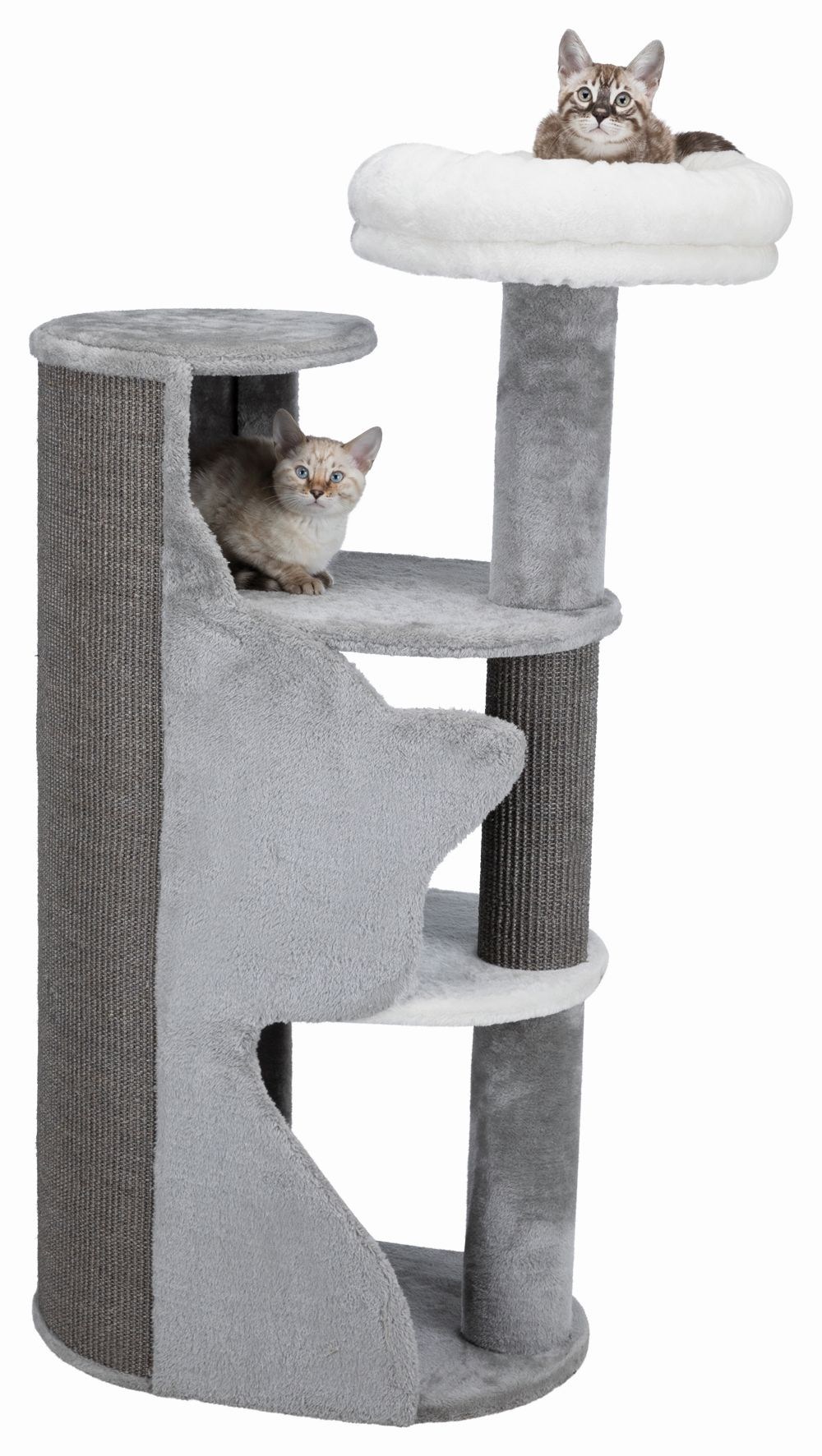 Домик для кошки Adele, серый/белый/серый
